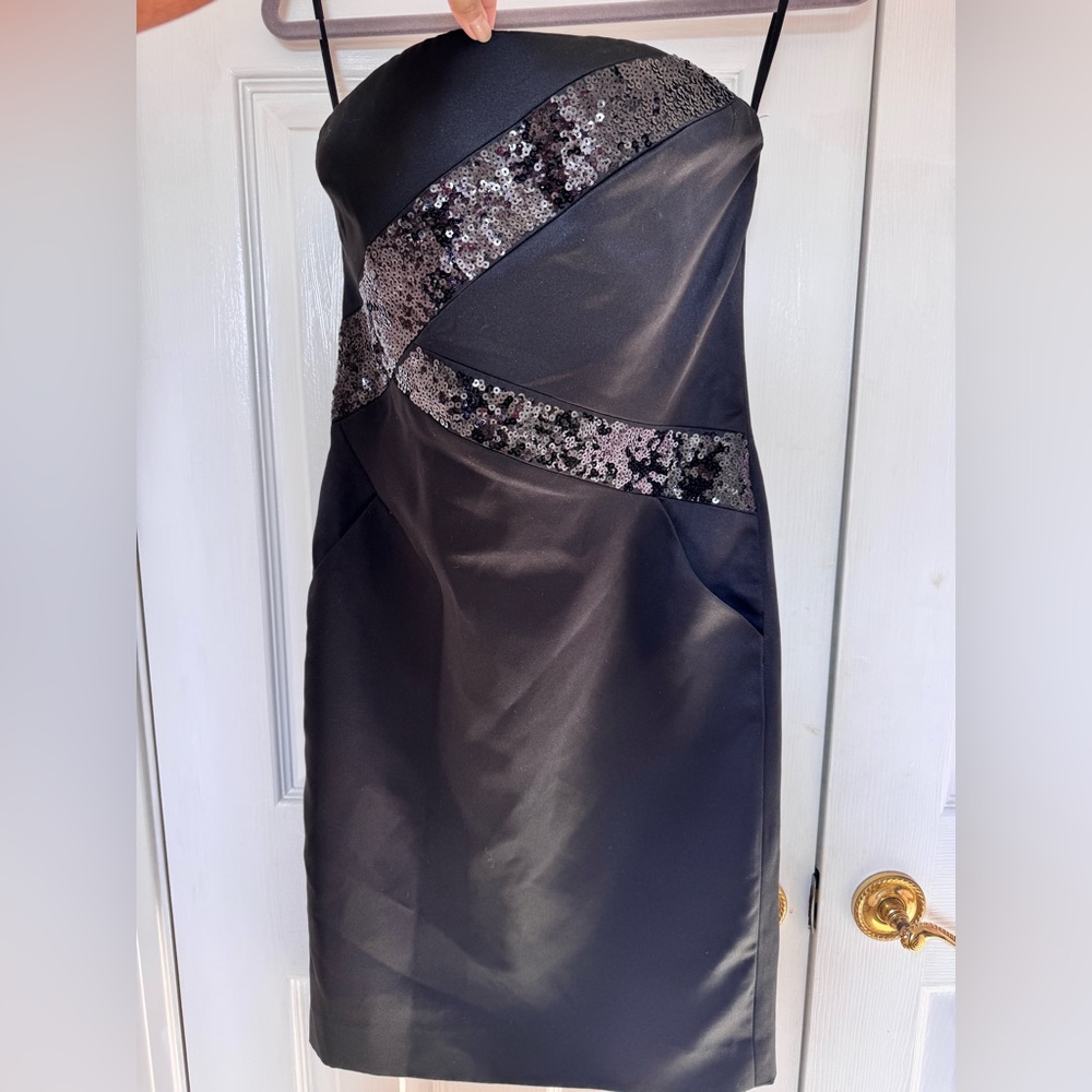 Michael Kors Black Strapless Dress with Sequins